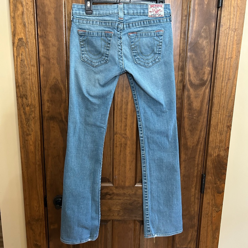 True Religion Johnny Jeans 29 inseam 32.75” low rise straight long (E-18)